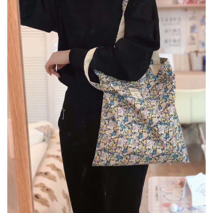 Floral Print Tote Bag