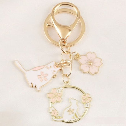 Floral / Rabbit Alloy Keyring (Various Designs) - Q906-2