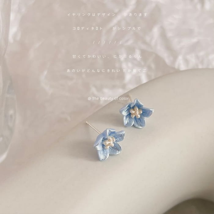 Floral Resin Alloy Stud Earring