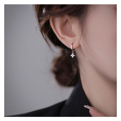 Floral Rhinestone Alloy Dangle Earring