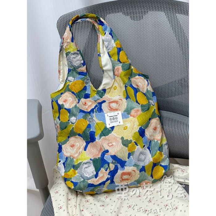 Floral Tote Bag / Charm / Set - Without - Yellow / One Size