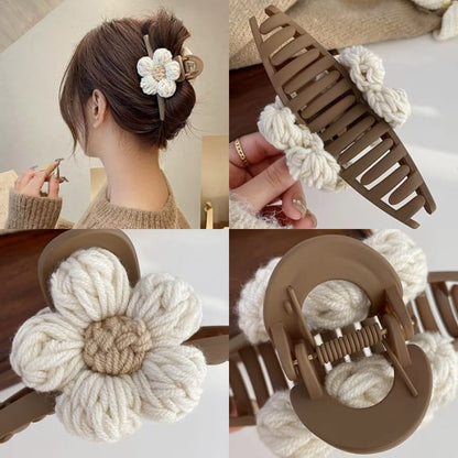 Floral Yarn Hair Clamp