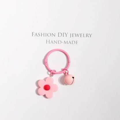 Flower Bag Charm / Key Ring - Pink / One Size