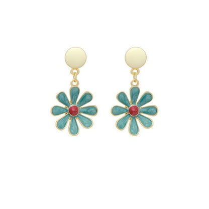 Flower Glaze Dangle Earring