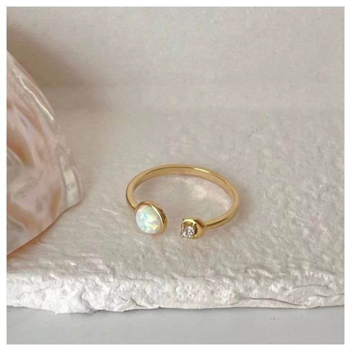 Flower / Heart / Opal Alloy Open Ring (various designs)