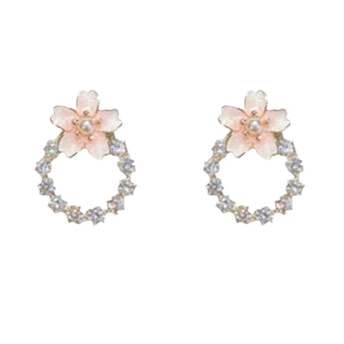 Flower Rhinestone Stud Earring