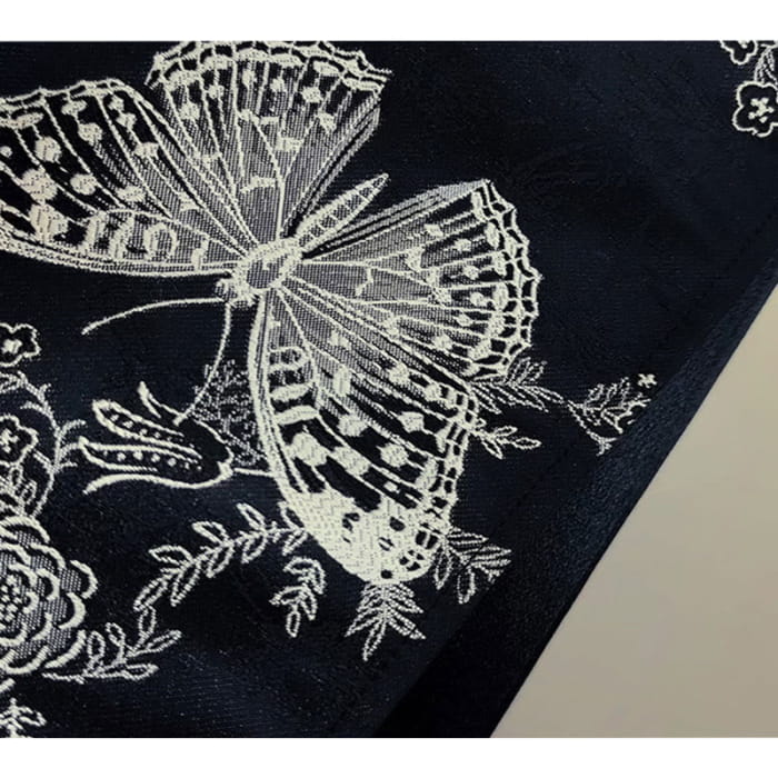 Flower Stripe Shirt Butterfly Print Skirt Set