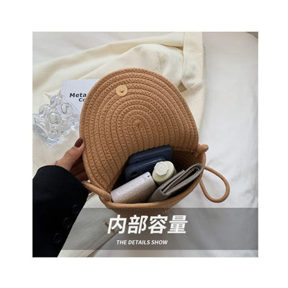 Flower Woven Crossbody Bag