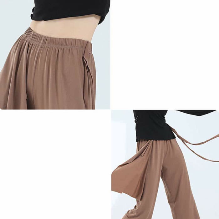 Flowy Lace Up Wide Leg Casual Pants