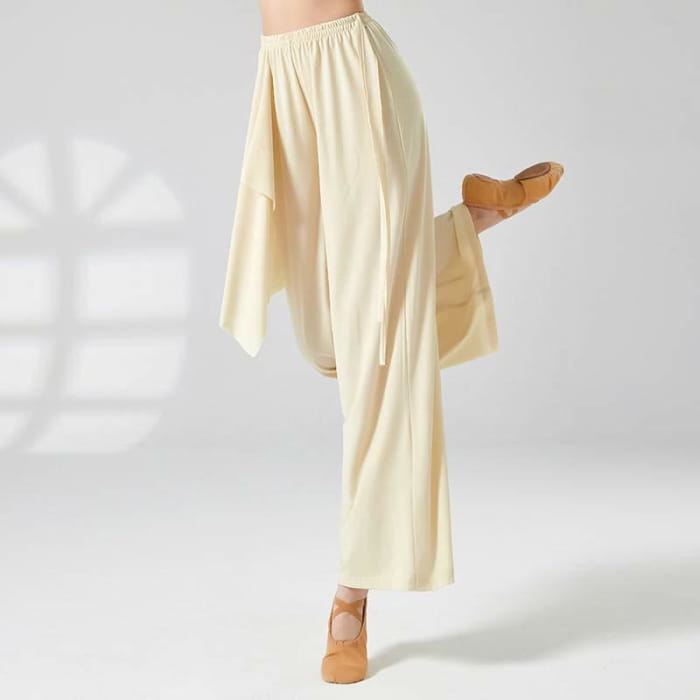 Flowy Lace Up Wide Leg Casual Pants