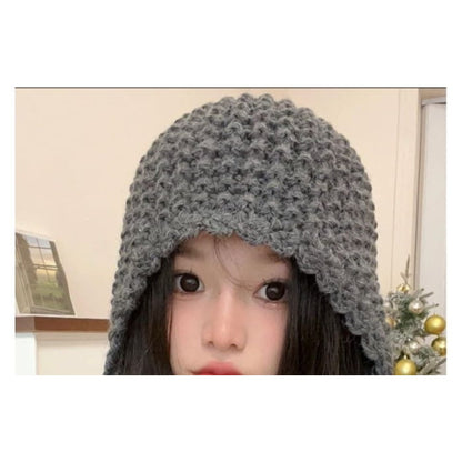 Fringed Knit Cloche Hat - Hats