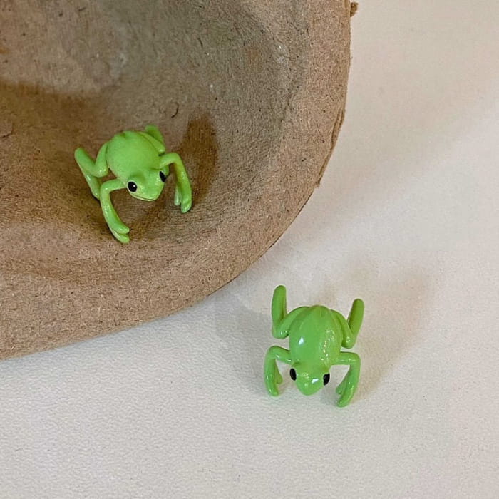 Frog Ear Clips 2pcs Set - Standart / Green/ 2 pcs - earrings