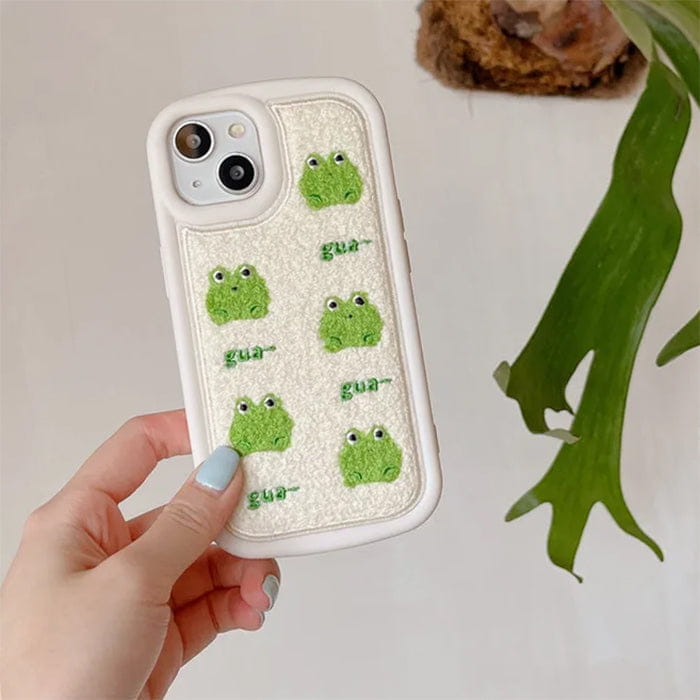 Frog Embroidery IPhone Case