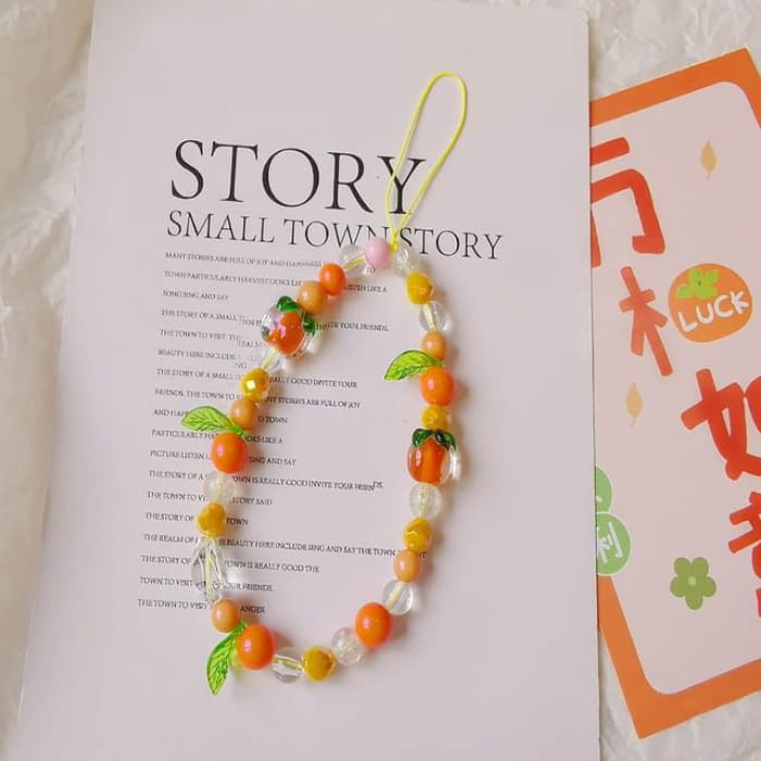 Fruit Plastic Phone Strap / Bag Charm - Tangerine