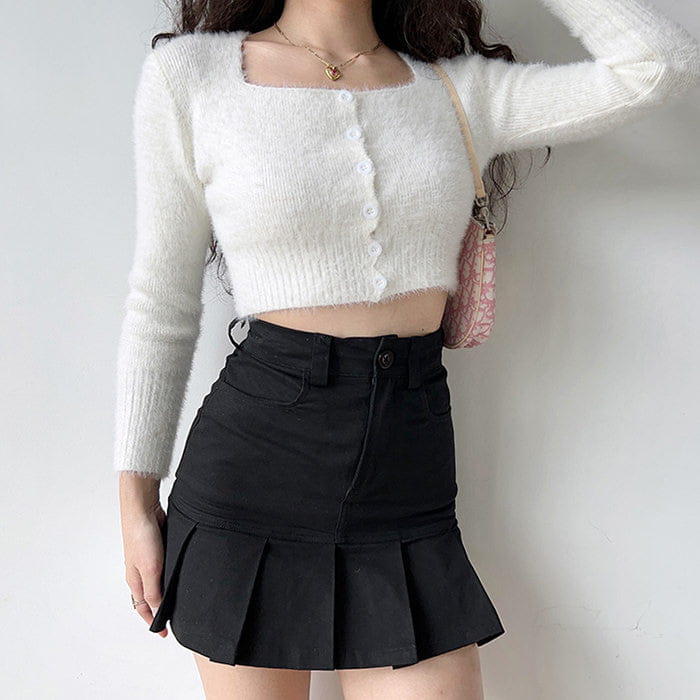 Fuzzy Cropped Cardigan