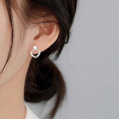 Geometric Alloy Drop Earring