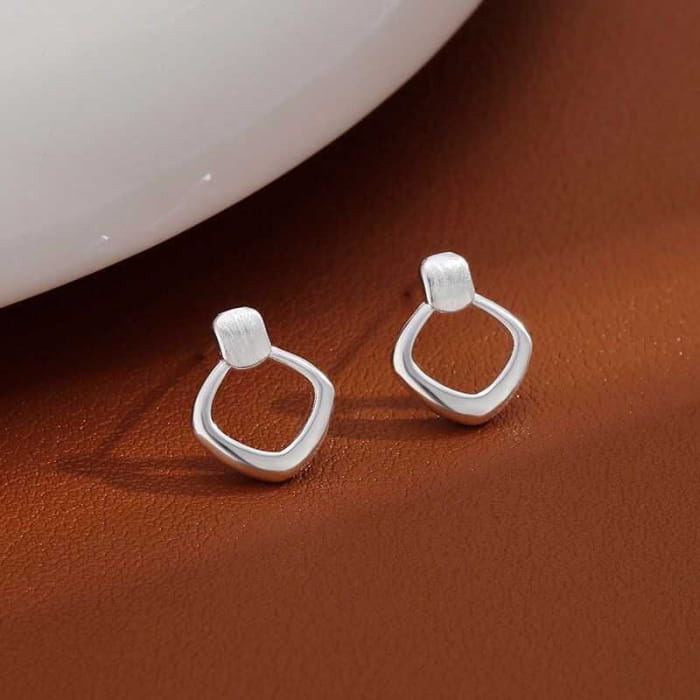 Geometric Alloy Drop Earring