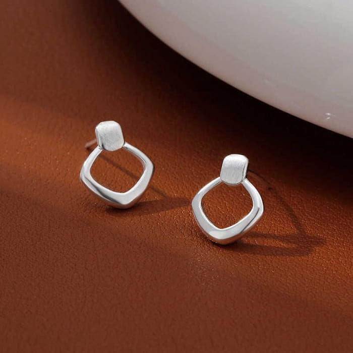 Geometric Alloy Drop Earring