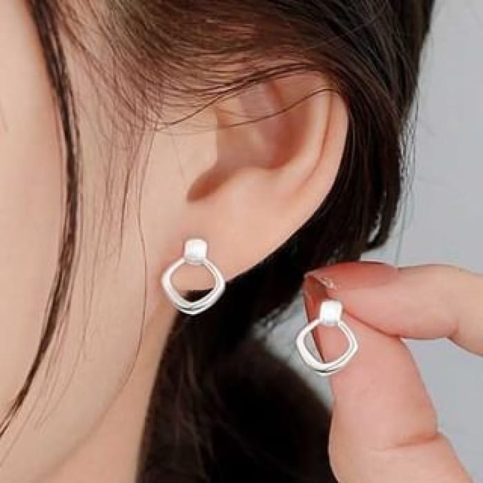 Geometric Alloy Drop Earring