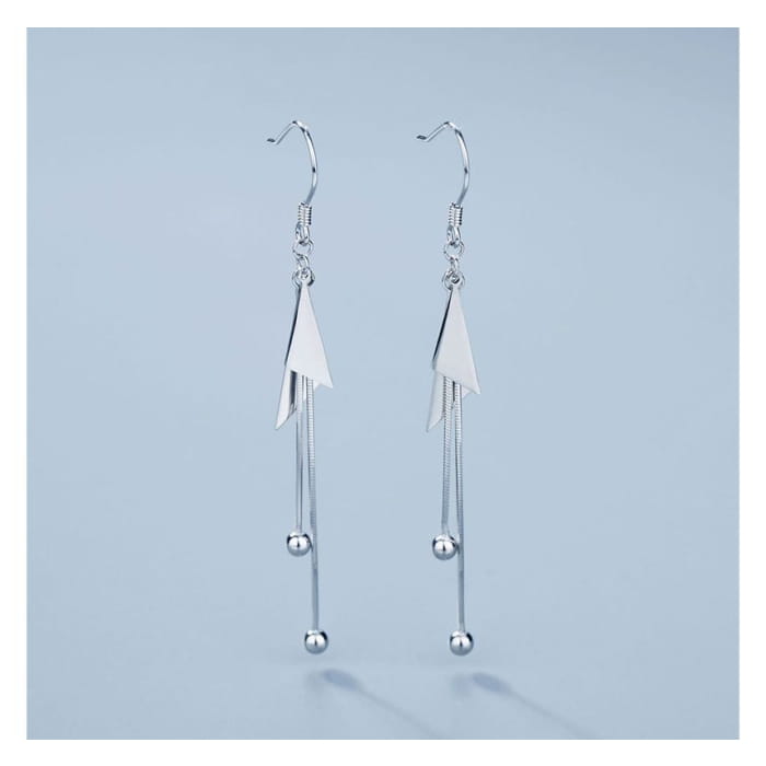 Geometric Sterling Silver Drop Earring