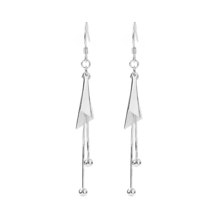 Geometric Sterling Silver Drop Earring