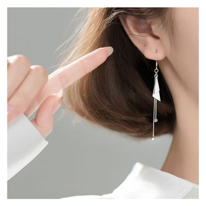 Geometric Sterling Silver Drop Earring