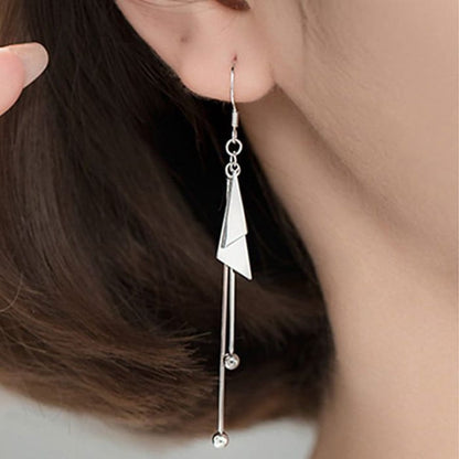 Geometric Sterling Silver Drop Earring