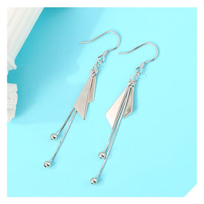 Geometric Sterling Silver Drop Earring