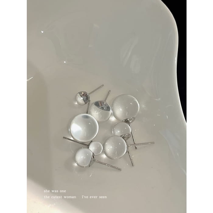 Glass Bead Stud Earring