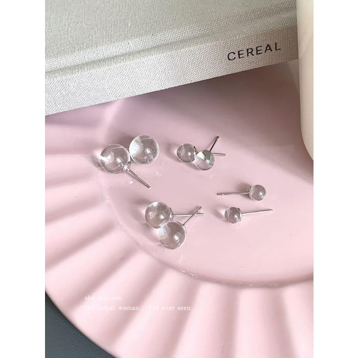 Glass Bead Stud Earring