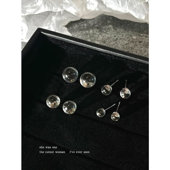 Glass Bead Stud Earring