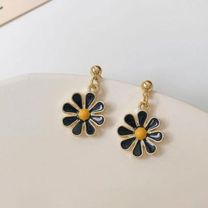 Glaze Alloy Earring (Various Designs) - 1 Pair - Daisy