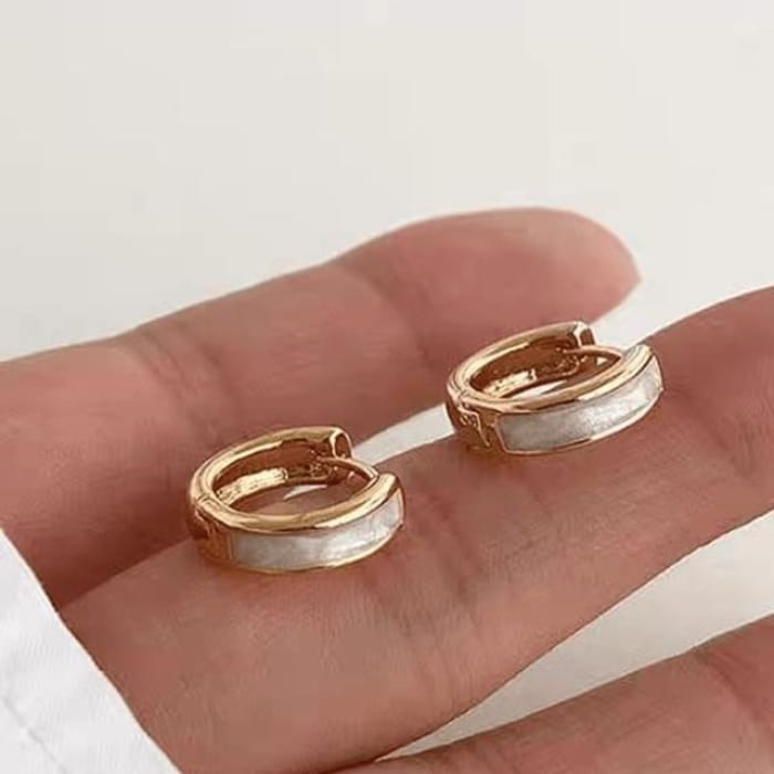 Glaze Alloy Huggie Earring