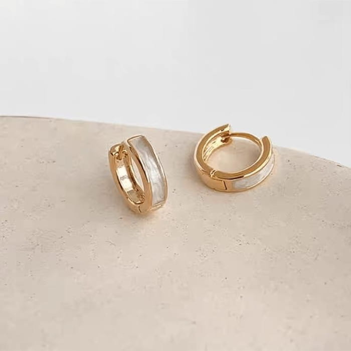 Glaze Alloy Huggie Earring