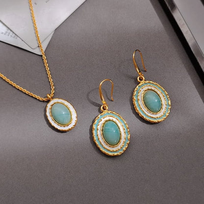 Glazed Oval Drop Earring / Necklace / Ring