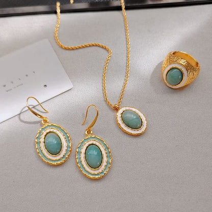 Glazed Oval Drop Earring / Necklace / Ring