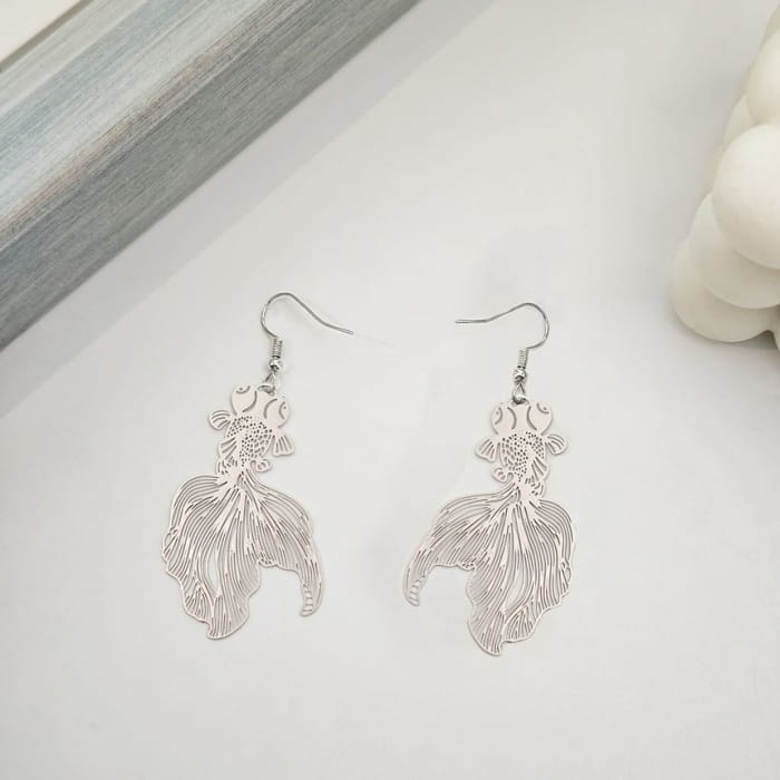 Goldfish Drop Hook Earring - jewelry