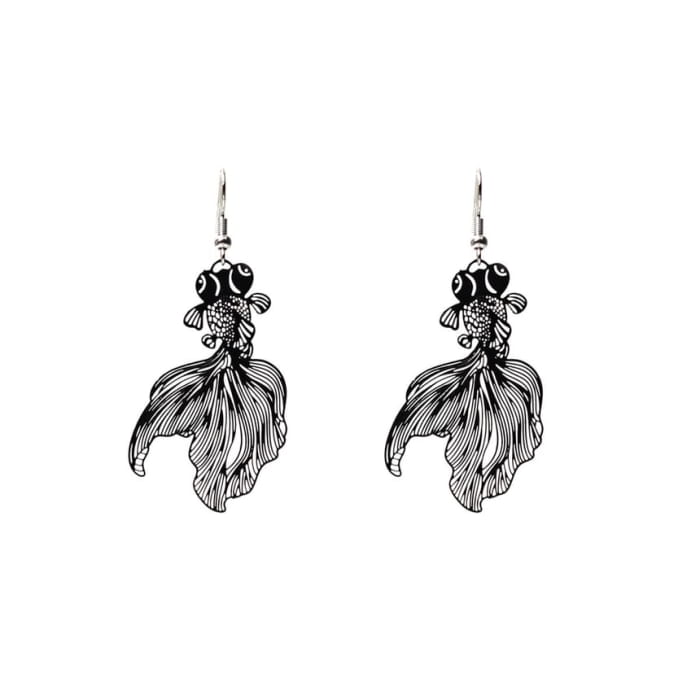 Goldfish Drop Hook Earring - jewelry