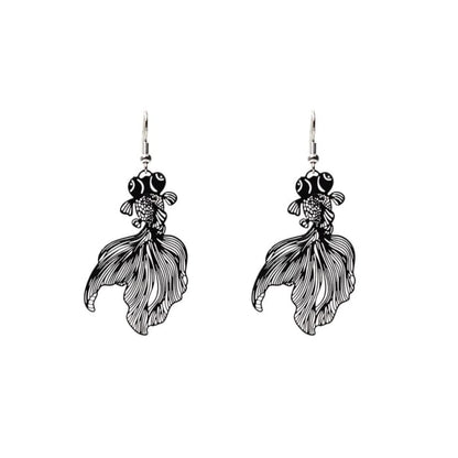 Goldfish Drop Hook Earring - jewelry