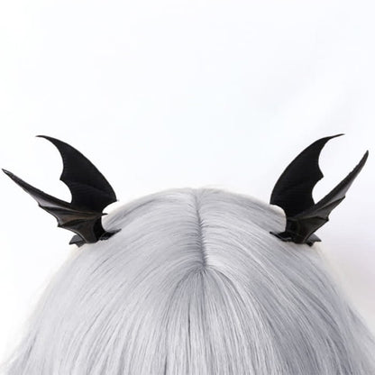 Gothic Bat Wings Moth Hair Clip Halloween Accessory - Black