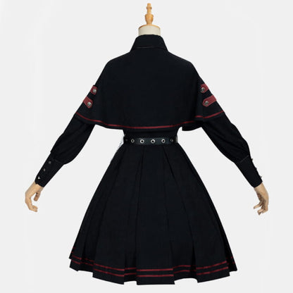 Gothic Lolita Black Costume Military Uniform