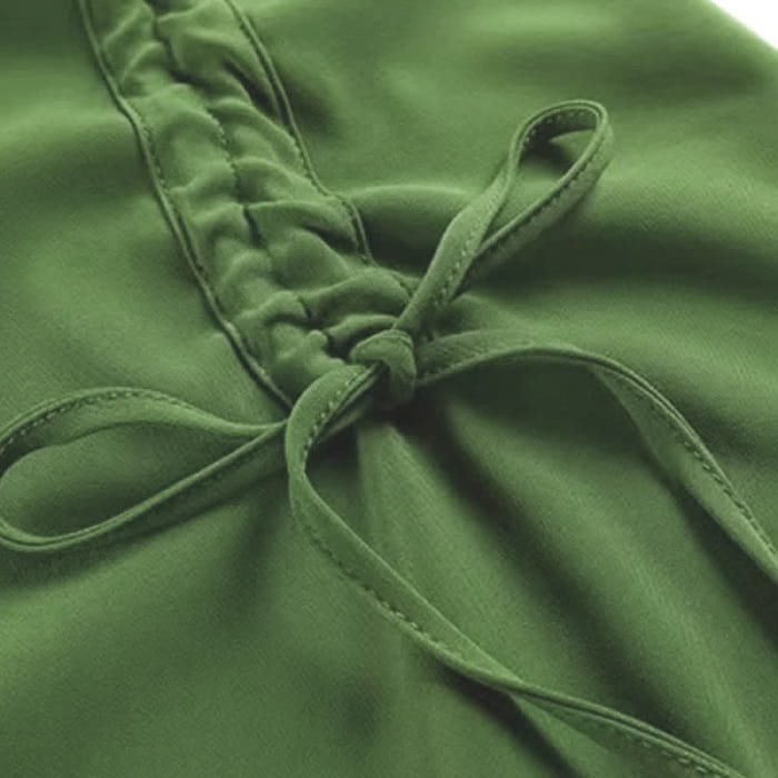 Green Crop Cardigan Sweater Drawstring Split Slip Dress