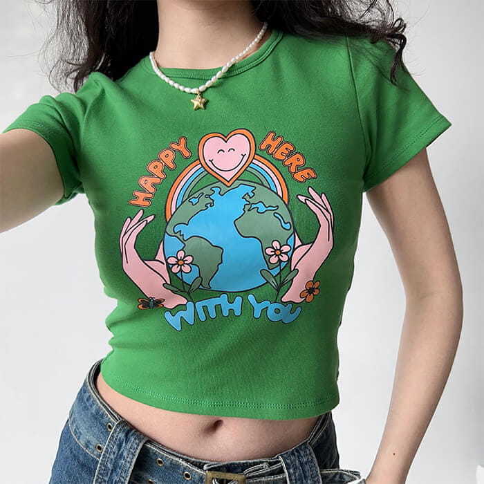 Green Earth Crop Top - Tops