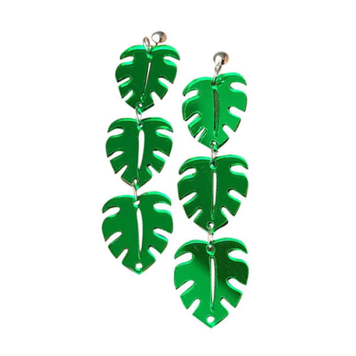 Green Leaves Earrings - Standart / earrings