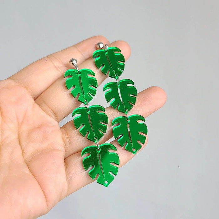 Green Leaves Earrings - Standart / earrings