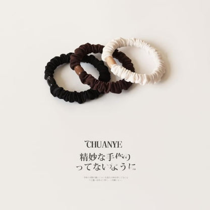 Hair Tie Set - of 3 Pcs - 01 - Black & White Brown