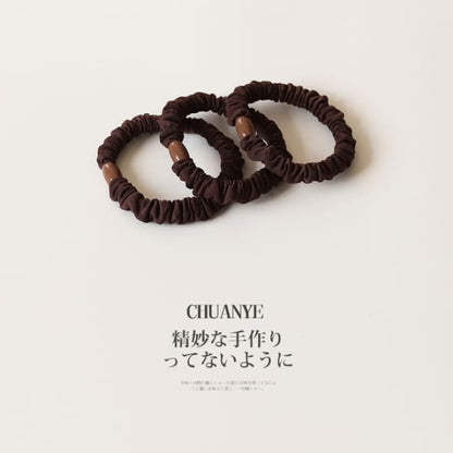 Hair Tie Set - of 3 Pcs - 02 - Brown / One Size