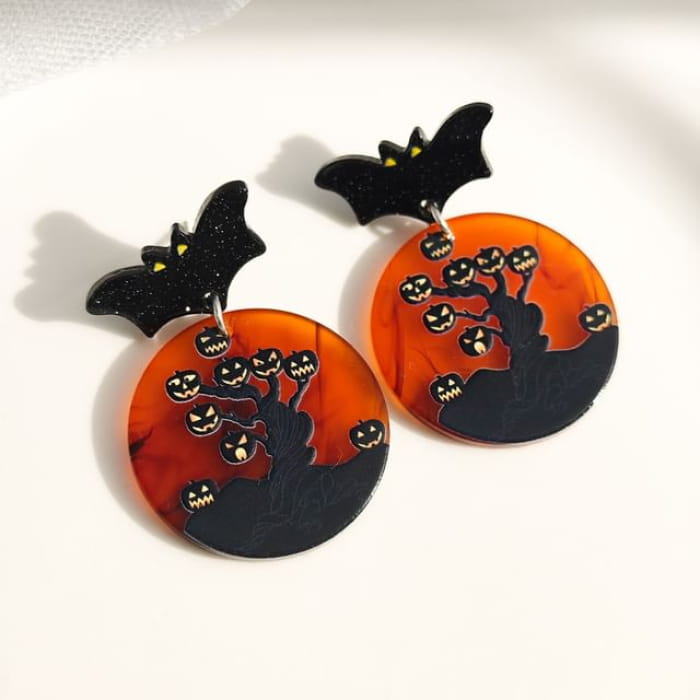 Halloween Acrylic Drop Earring - 1 Pair - E6351 - Circle