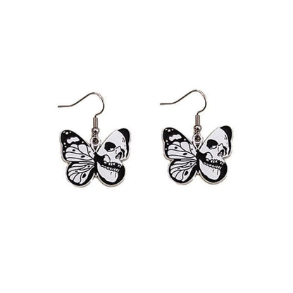 Halloween Butterfly Drop Earring - 1 Pair - E4685-1 - Black