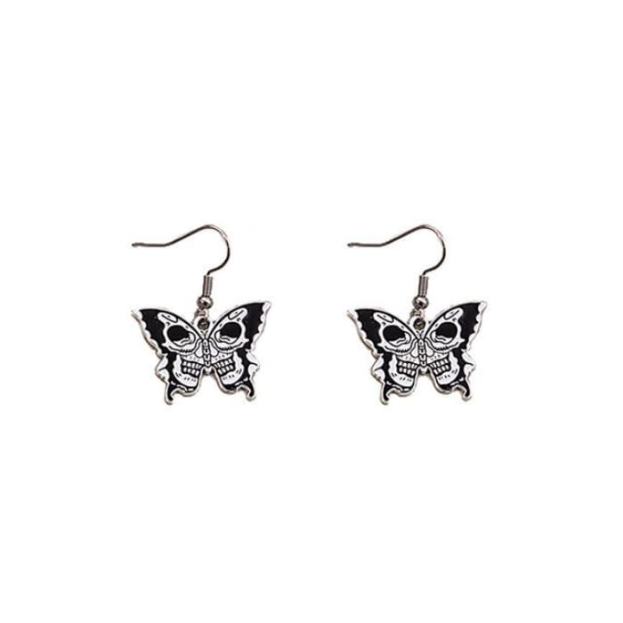 Halloween Butterfly Drop Earring - 1 Pair - E4688-3 - Black